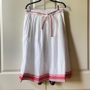 Like New J Crew Embroidered skirt w/removable belt